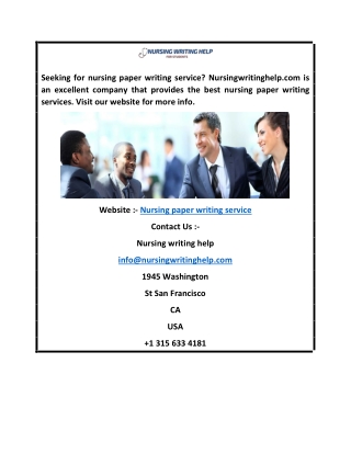 Nursing Paper Writing Service  Nursingwritinghelp.com