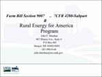 Farm Bill Section 9007 7CFR 4280-Subpart B