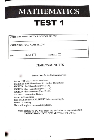 ACE BOOKLET 1 MATH