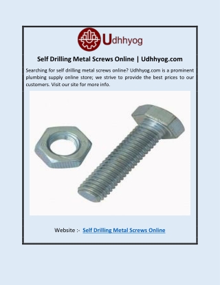 Self Drilling Metal Screws Online | Udhhyog.com