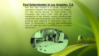 Pest Exterminator Los Angeles, CA