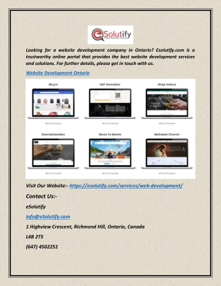 Website Development Ontario | Esolutify.com