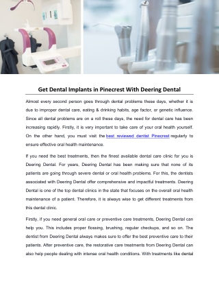 Get Dental Implants in Pinecrest With Deering Dental