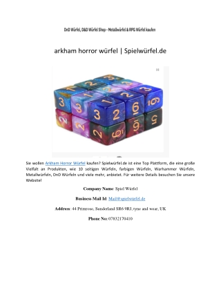 arkham horror würfel | Spielwürfel.de