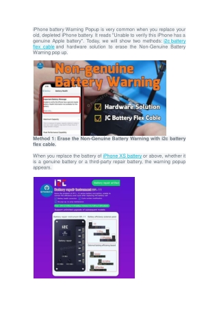 Fixed: Erase the Non-Genuine Battery Warning on iPhone 11 12 13