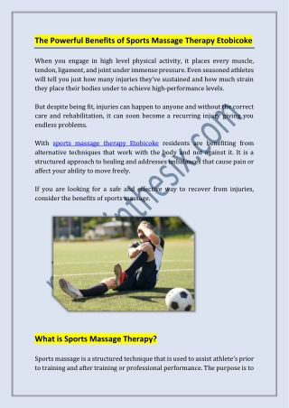 Orthopedic Injuries Etobicoke - Physic in the Six Inc.