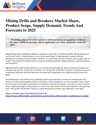 Mining Drills and Breakers Market Size, Dynamics and Competitive Landscape By 2025
