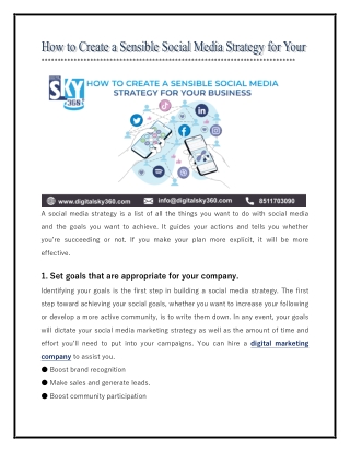 How to Create a Sensible Social Media Strategy for Your Business