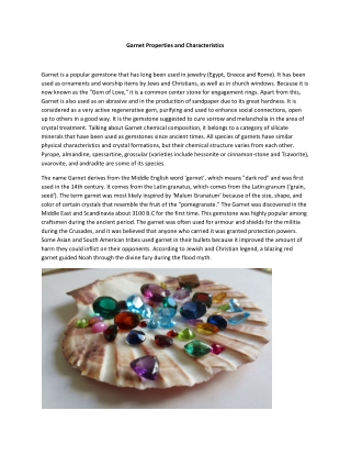 Garnet Properties and Characteristics