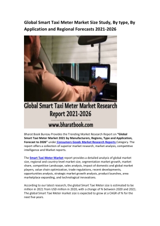 Global Smart Taxi Meter Market Research Report 2021-2026