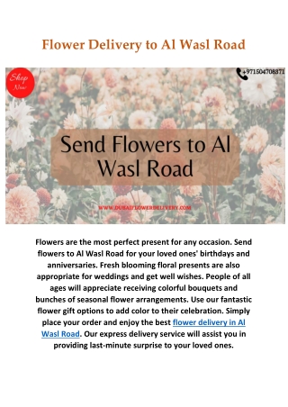 Flower Delivery to Al Wasl Road-