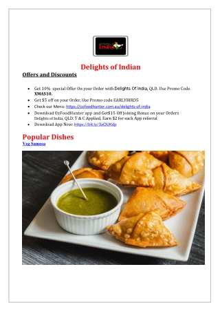 10% off - Delights Of India an Indian restaurant in Warwick, QLD