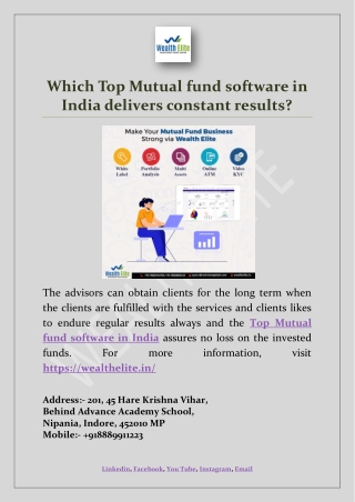 Which Top Mutual fund software in India delivers constant results