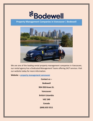 Property Management Companies in Vancouver | Bodewell