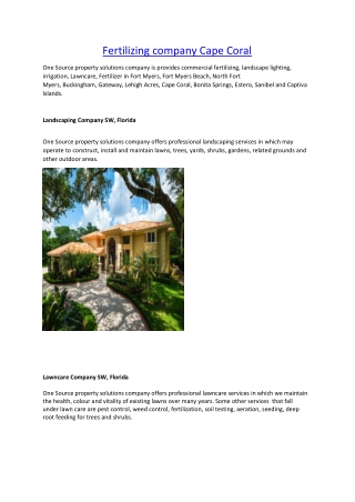 Fertilizing company Cape Coral