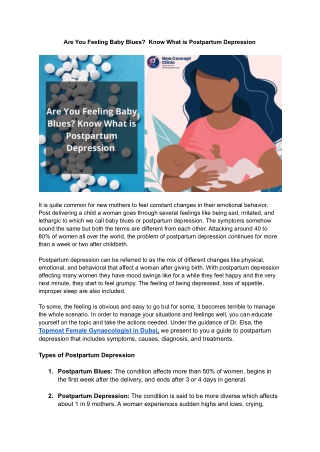 Are You Feeling Baby Blues?  Know What is Postpartum Depression