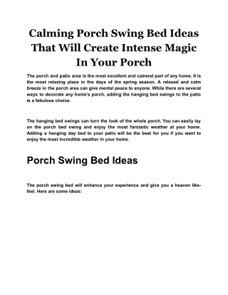 Calming Porch Swing Bed Ideas That Will Create Intense Magic In Your Porch