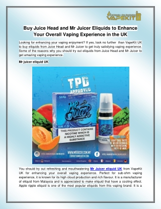 Mr juicer eliquid UK