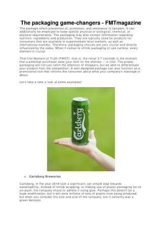The packaging game-changers - FMTmagazine