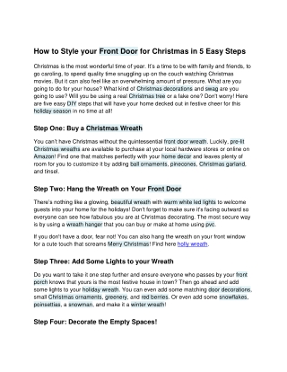 How to Style your Front Door for Christmas in 5 Easy Steps