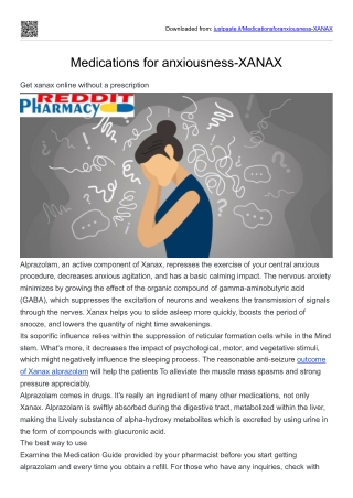 Medications for anxiousness-XANAX