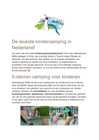 Vakantiepark Molke - Kindercamping Nederland