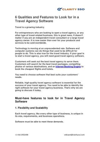 6 Qualities and Features to Look for in a Travel Agency Software