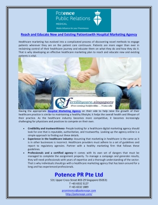 Reach and Educate New and Existing Patientswith Hospital Marketing Agency