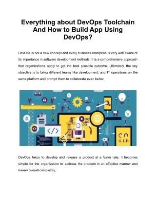 Everything about DevOps Toolchain And How to Build App Using DevOps?