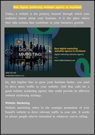 Best digital marketing websites agency in Auckland