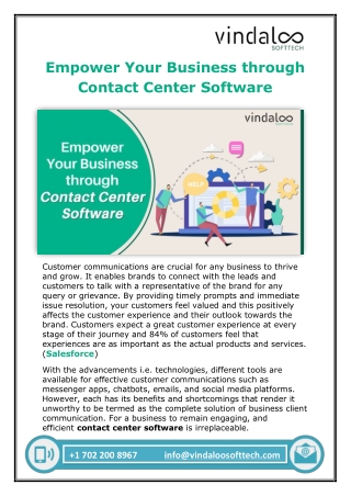 Empower Your Business through Contact Center Software