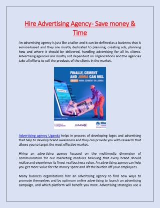 Hire Advertising Agency - Save money & Time