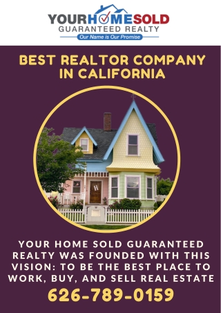 Best Realtor Company in California |  Your Home Sold Guaranteed Realty