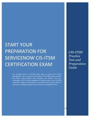 Start Your Preparation for ServiceNow CIS-ITSM Certification Exam