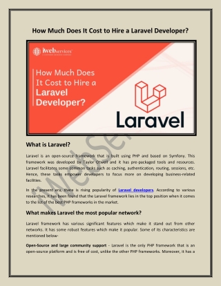 How Much Does It Cost to Hire a Laravel Developer - iWebServices