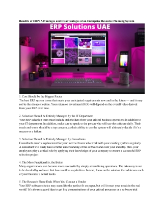 ERP Solutions UAE