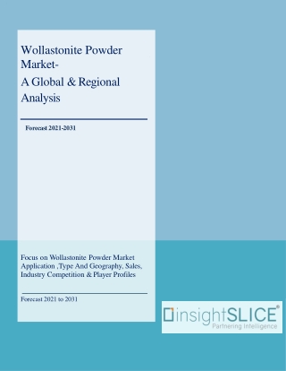 Wollastonite Powder Market Share, Trends, Analysis and Forecasts, 2021-2031