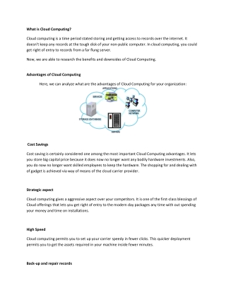 Advantages and Disadvantages of Cloud computing