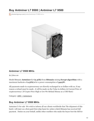Antminer L7 9500