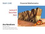 Lecture 9 Securities Quiz