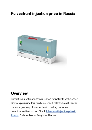 Fulvestrant injection price in Russia