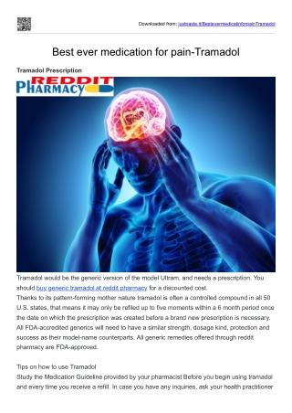 Best ever medication for pain-Tramadol