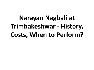 Narayan Nagbali at Trimbakeshwar - History, Costs, When to Perform?