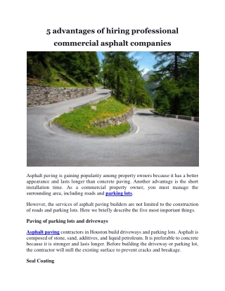5 advantages of hiring professional commercial asphalt companies