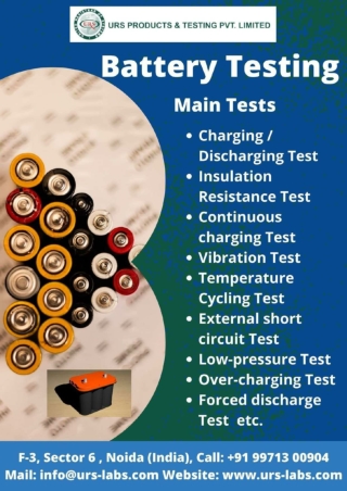 Battery and Cell Testing Labs in India - URS Labs