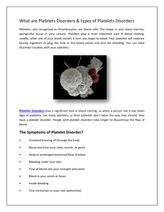 Platelets Disorders Testing By HaemPath