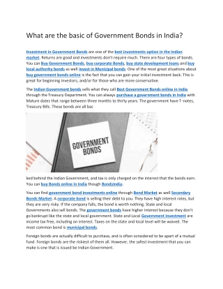 What are the basic of Government Bonds in India