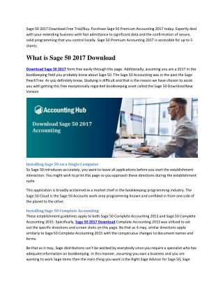 Sage 50 2017 Download