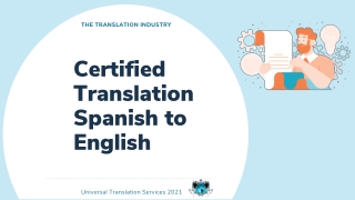 Certified Translation Spanish to English