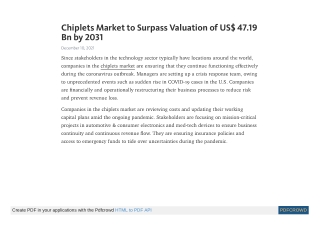 Chiplets Market to Surpass Valuation of US$ 47.19 Bn by 2031